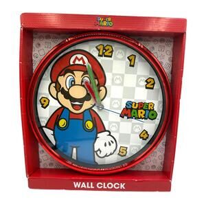 NEW Super Mario Bros. 13.75” Analog Red Wall Clock